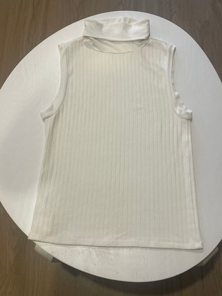 Mango Top Blanco Cuello Alto Talla M Sin Estrenar