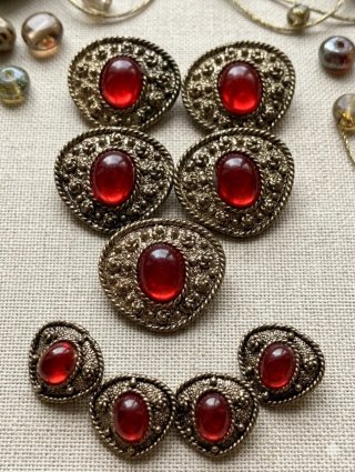 Botones auténticamente Vintage tipo joya y strass