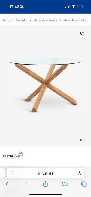 Mesa de Comedor JYSK Agerby Cristal y Roble