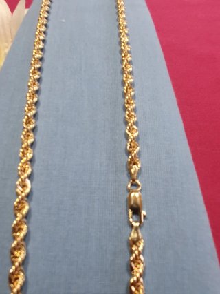 Cordon 60cm Oro ley 18kl Grueso 4.50mm
