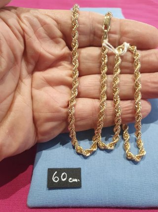 Cordon 60cm Oro ley 18kl Grueso 4.50mm