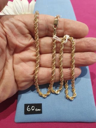 Cordon 60cm Oro ley 18kl Grueso 4.50mm