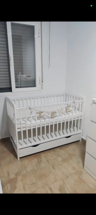 Cuna evolutiva blanca con cajón