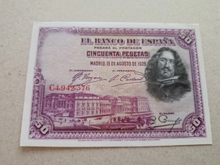 Billete 50 Pesetas 1928 Serie C