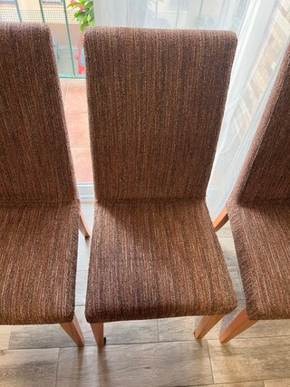 4 Sillas Comedor Tapizadas Patas Madera