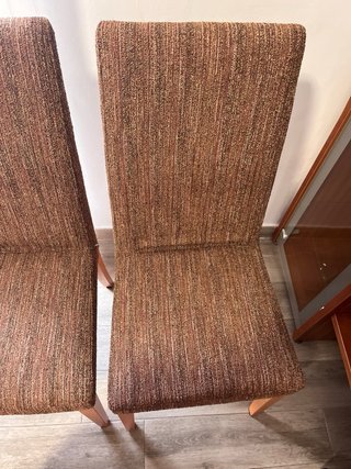 4 Sillas Comedor Tapizadas Patas Madera