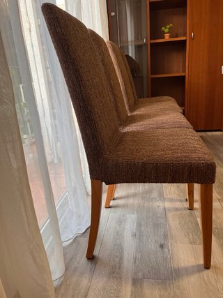 4 Sillas Comedor Tapizadas Patas Madera