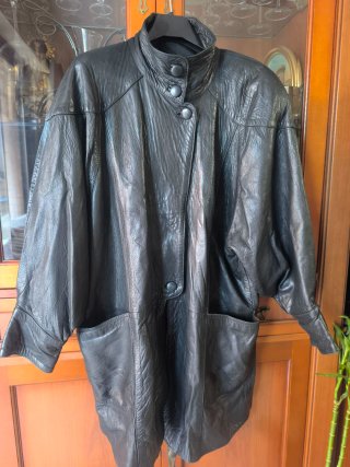 Abrigo Piel Negro Mujer XXL