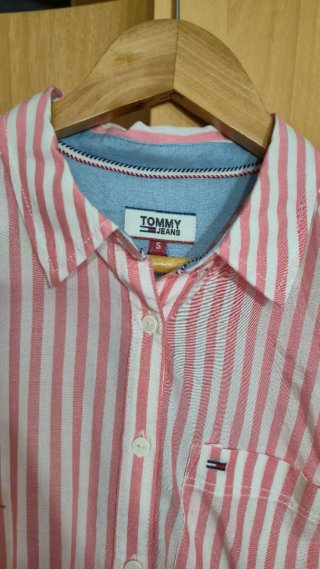 Camisa Tommy Hilfiger Rayas Rosa Talla S