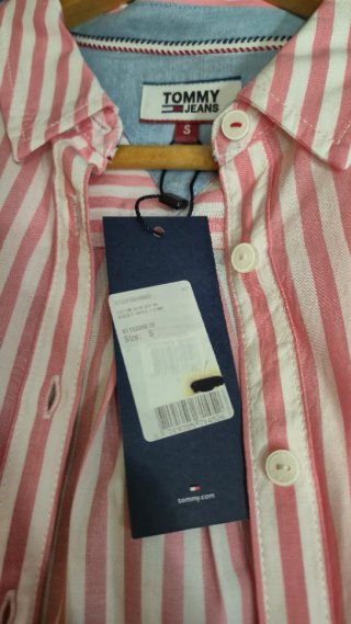 Camisa Tommy Hilfiger Rayas Rosa Talla S