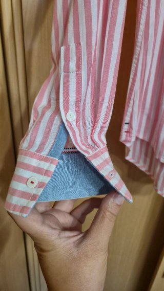 Camisa Tommy Hilfiger Rayas Rosa Talla S