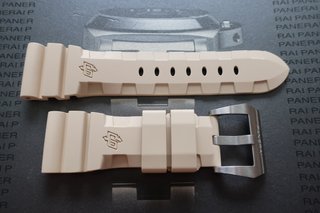 Correa caucho Accordion Beige para Panerai 26mm