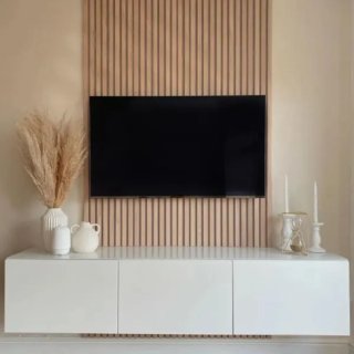 Cabecero de Cama de Listones de Madera