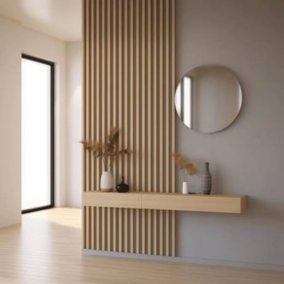 Cabecero de Cama de Listones de Madera