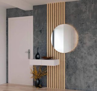 Cabecero de Cama de Listones de Madera