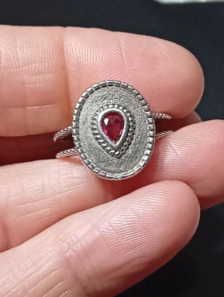 Anillo Plata Ley turmalina rosa