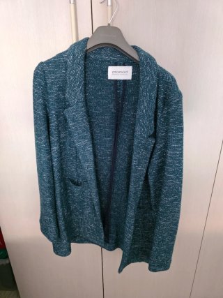 Americana jaspeada oversize verde Promod