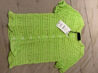 Camisa Zara Verde Flúor