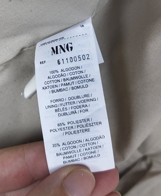 Mango MNG Blazer A Rayas Algodón Mujer L