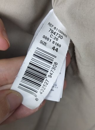Mango MNG Blazer A Rayas Algodón Mujer L