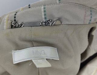 Mango MNG Blazer A Rayas Algodón Mujer L