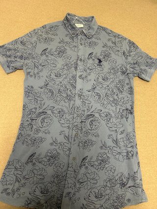 Camisa U.S. Polo Assn. Azul Estampada Talla M