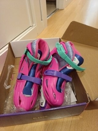 Patines en línea rosas para niña