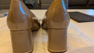 Zapatos de tacón Zara beige