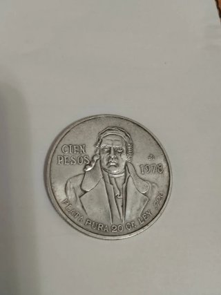 Moneda Plata 100 Pesos México 1978 Morelos