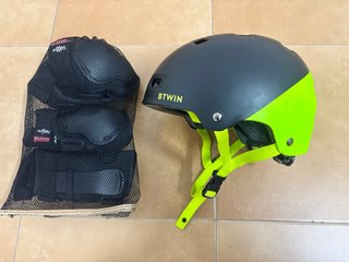 Casco y protecciones niño Btwin