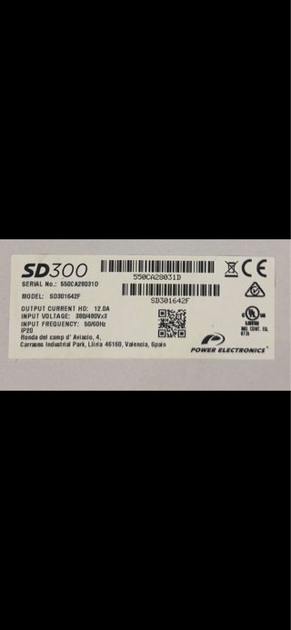 Variador Power Electronics SD300 SD301642F 5,5 kW