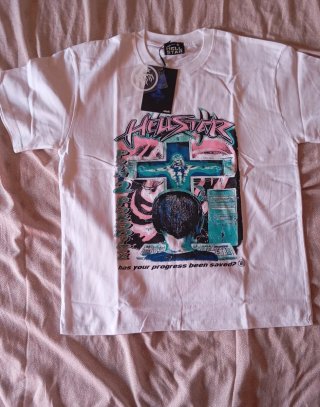 Maglietta Hellstar bianca con stampa grafica