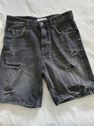 Bermuda Vaquera Negra Pull&Bear