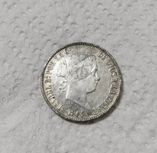 Moneda falsa de época 1 Escudo 1868 Isabel II