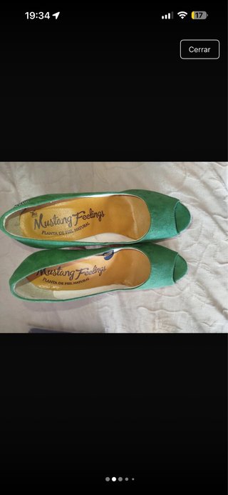 Tacones Mustang Verdes Peep Toe