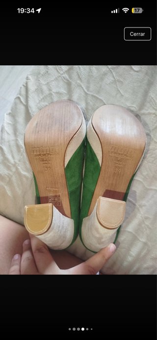 Tacones Mustang Verdes Peep Toe