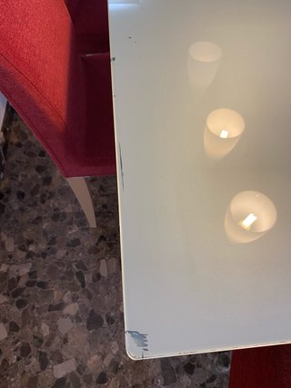 Mesa de Comedor de Madera y Cristal 90*160*76alto