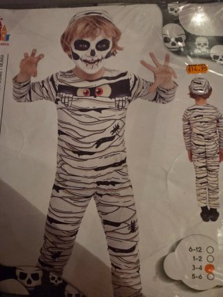 Disfraz Momia Infantil Halloween. Talla 3-4