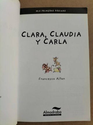 Libro infantil Clara, Claudia y Carla
