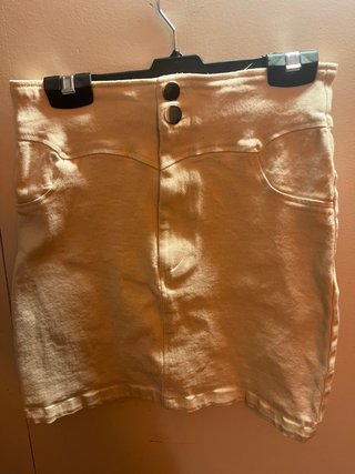 Minifalda Vaquera Zara color crema - Talla M