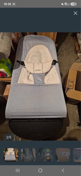 Hamaca BabyBjörn gris y azul Funda trasporte