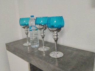 Copas de lujo azul y plateado