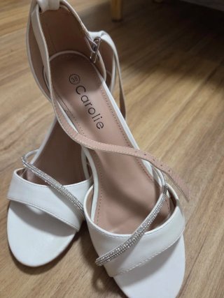 Sandalias de Tacón Blancas Carolie Talla 38