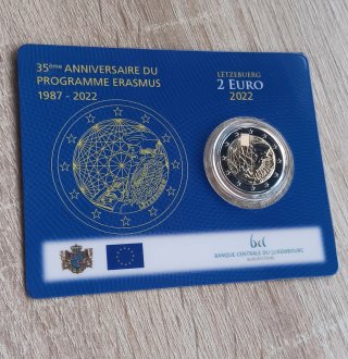 Moneda 2 Euros Luxemburgo 2022 Erasmus en CoinCard