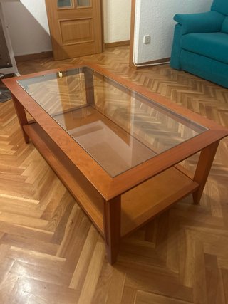 Mesa de centro madera y cristal