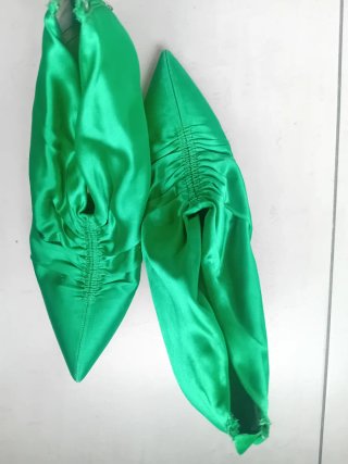 Botines Zara raso verde hoja Y2K