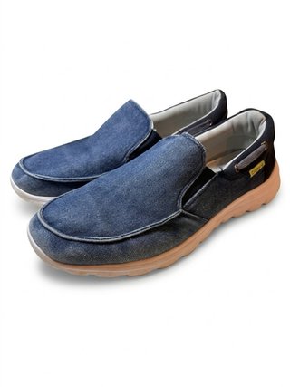 Scarpe Slip-On Uomo in Denim Blu