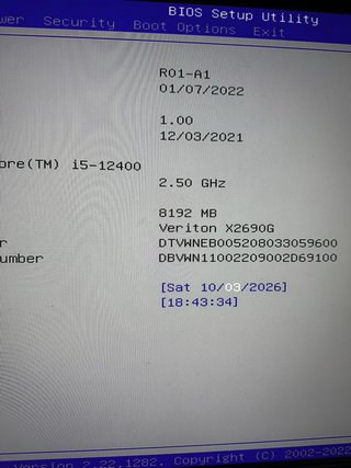Placa base y fuente alimentación i5 12th Gen Acer