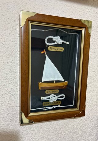 2 Cuadros Náuticos Marinos Madera y Metal