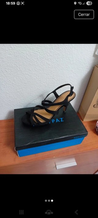 Sandalias de tacón negras Marypaz